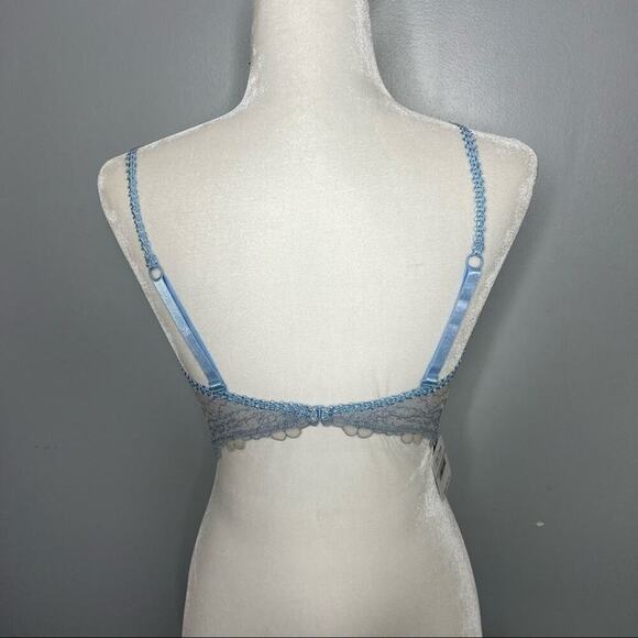 Free People Size 32D Lucia Lace Convertible Underwire Lightly Lined Bra Blue NEW - Picture 7 of 8